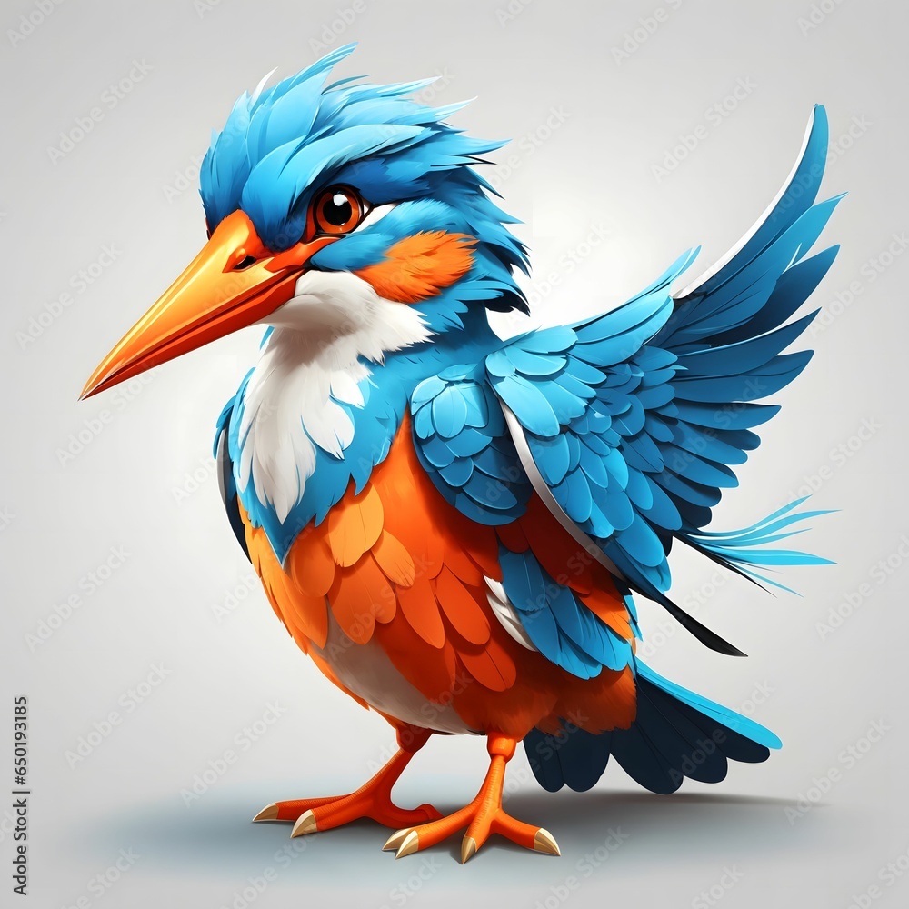 Kingfisher Bird Illustration AI Generative Kingfisher Bird Illustration AI Generative