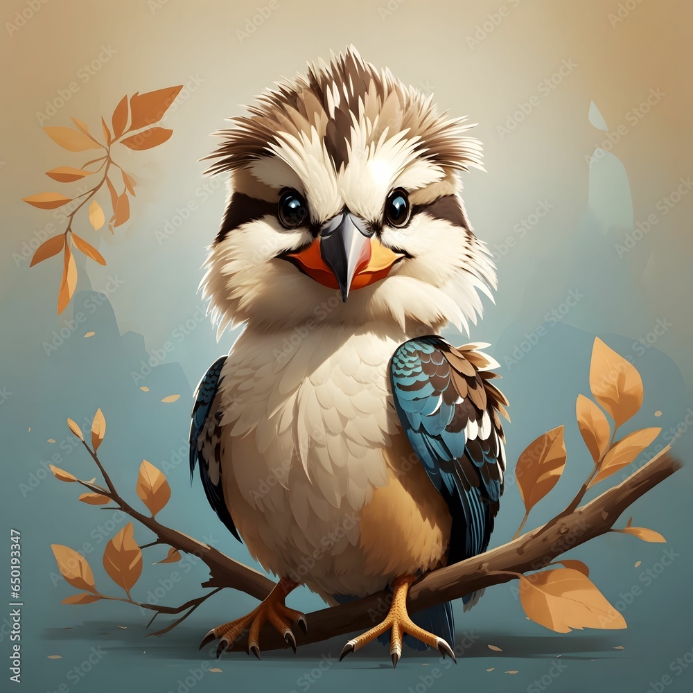 Fototapeta premium Kookaburra Bird Illustration AI Generative