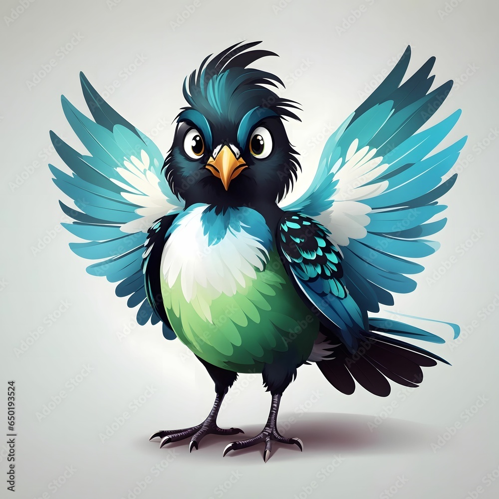 Obraz premium Magpie Bird Illustration AI Generative