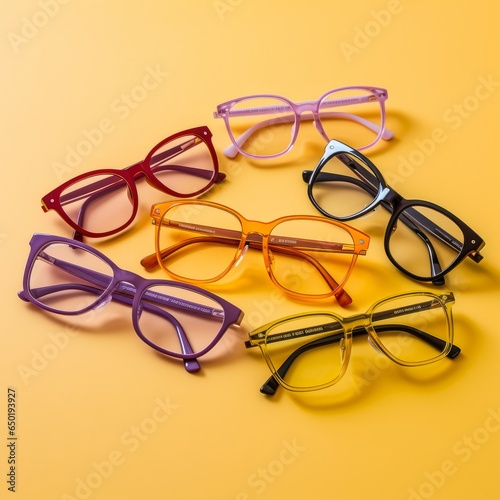 Vibrant top-view sunglasses