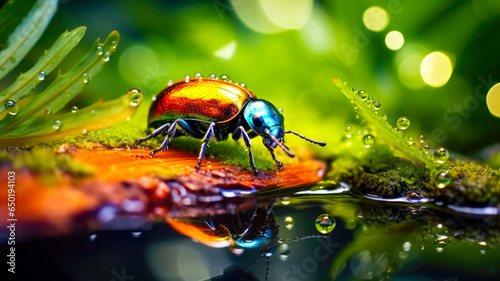 Makrofotografie von einem Käfer. Generiert mit KI © shokokoart