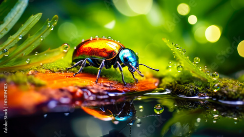 Makrofotografie von einem Käfer. Generiert mit KI photo