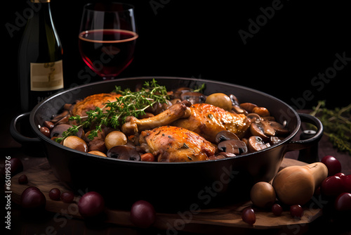 Coq au Vin: French traditional meal