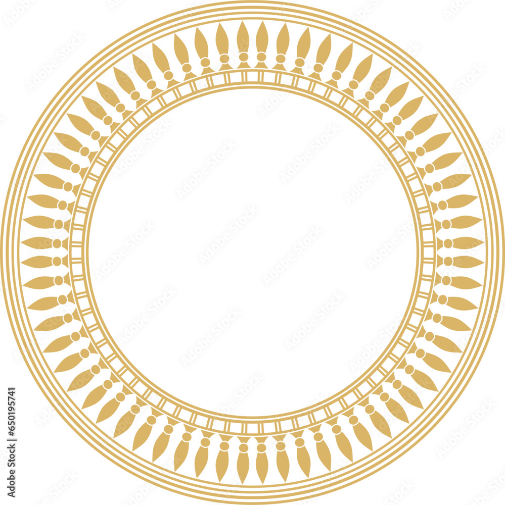 Vector golden round Egyptian border. Circle ornament of ancient Africa. Pattern of lotus flowers and sun.. Vector golden round Egyptian border. Circle ornament of ancient Africa. Pattern of lotus flowers and sun..