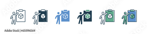 new project clipboard business idea icon vector creative build development model hexagon cube symbol illustration