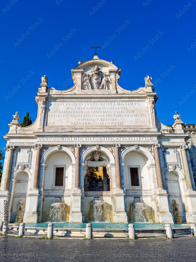 La Fontana dell'Acqua Paola à Rome est une fontaine monumentale en portique