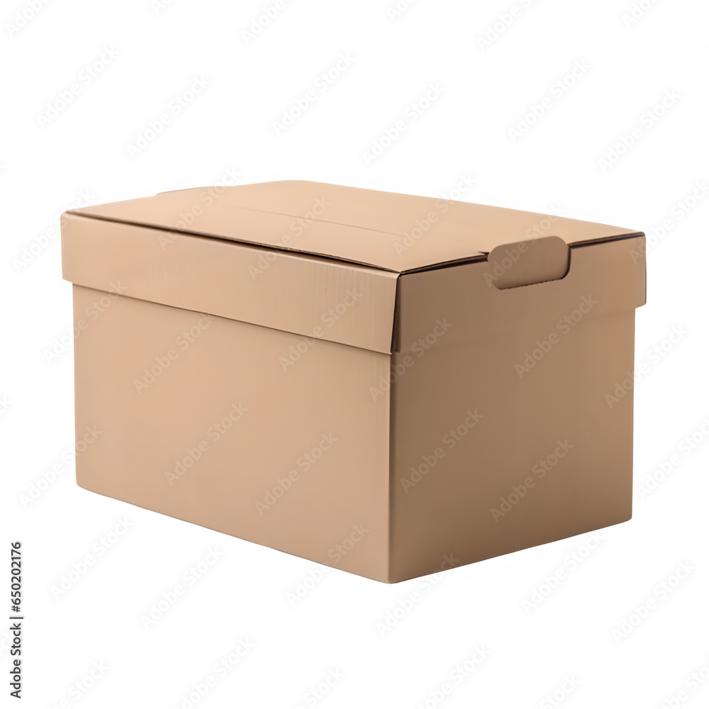 empty cardboard box isolated on transparent background ,packaging box mock up png ,generative ai empty cardboard box isolated on transparent background ,packaging box mock up png ,generative ai
