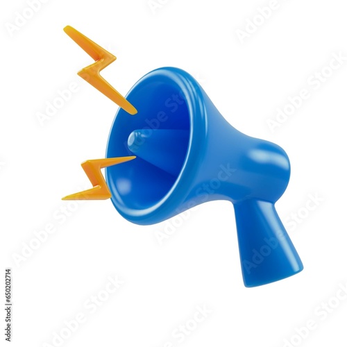 cartoon loudspeaker on a light background