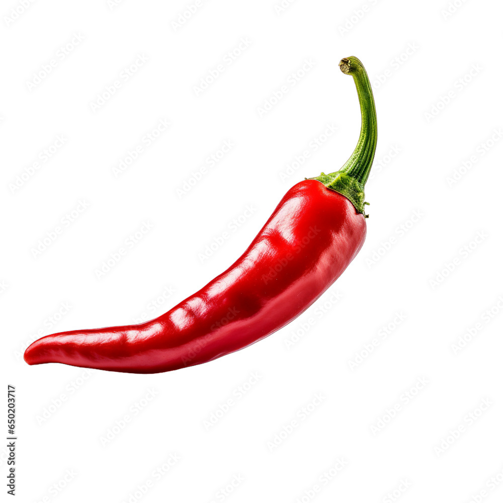 Red hot chili pepper, isolated on transparent background, Generative ai