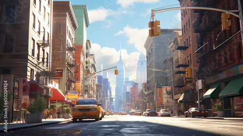 New york city street in the morning 
