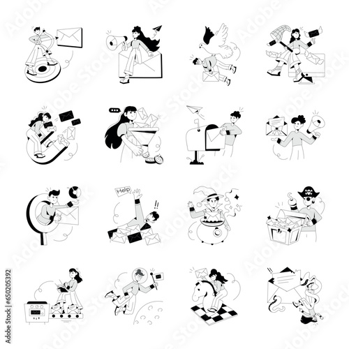 Pack of Email Marketing Hand Drawn Illustrations 

