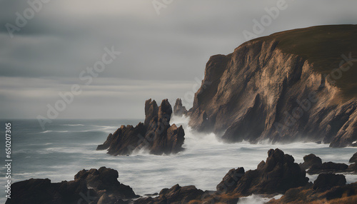 A coastal masterpiece with dramatic cliffs and crashing waves