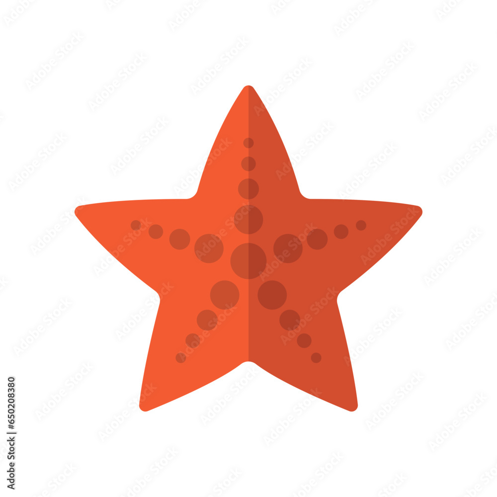 Flat Design Style Starfish icon. mollusk invertebrate sea animal. coral marine animal. sea stars logo starshaped echinoderms class Asteroidea. vector illustration design Flat Design Style Starfish icon. mollusk invertebrate sea animal. coral marine animal. sea stars logo starshaped echinoderms class Asteroidea. vector illustration design