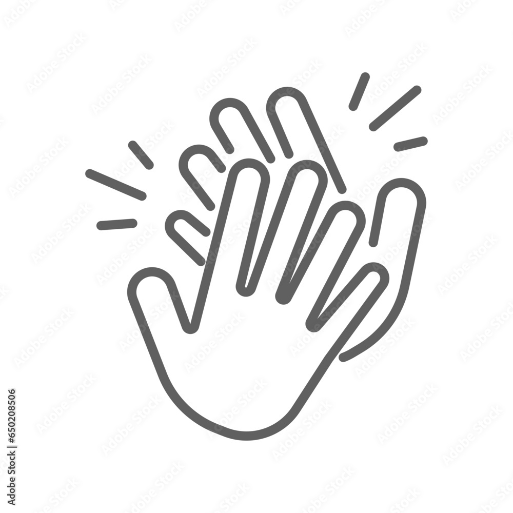 Clapping hand icon. Clap your hands. Hand clap for applause gesture logo. standing ovation Cheerful appreciation for web and app. editable stroke Vector illustration design Clapping hand icon. Clap your hands. Hand clap for applause gesture logo. standing ovation Cheerful appreciation for web and app. editable stroke Vector illustration design