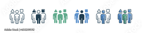 a simple group of human resource teamwork development icon vector social partnership business leadership training symbol illustration