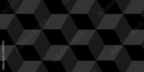 Background Black and white cube geometric seamless background. Seamless blockchain technology pattern. Vector iilustration. pattern with blocks. Abstract geometric design print of cubes pattern. © MdLothfor