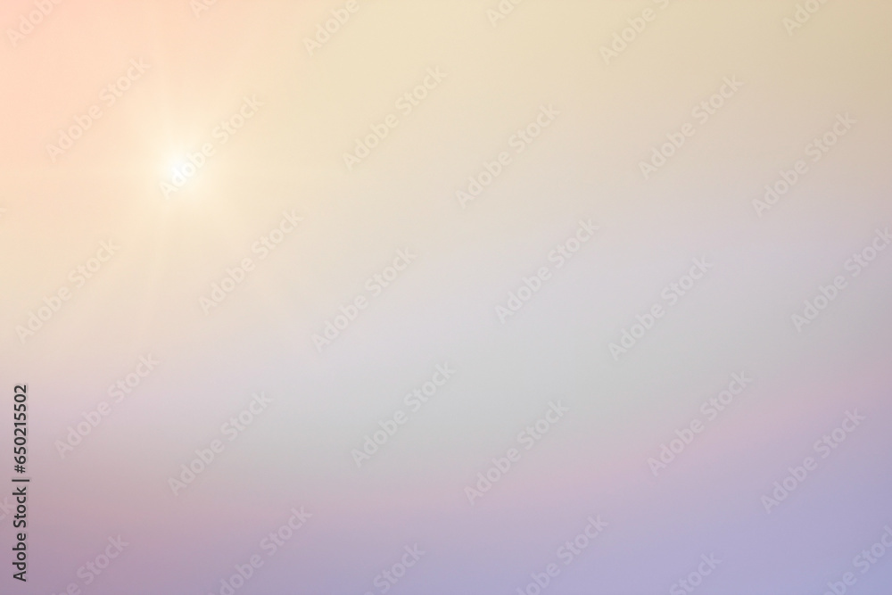 Abstrato. luz solar turva praia colorido fundo bokeh borrado com efeito retrô céu pôr do sol de outono ton azul brilhante, branco e cor laranja calma. - obrazy, fototapety, plakaty 
