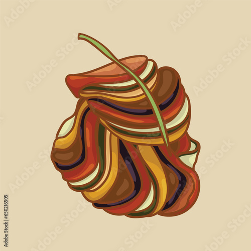 Vegetable ratatouille. Popular autumn dishes.