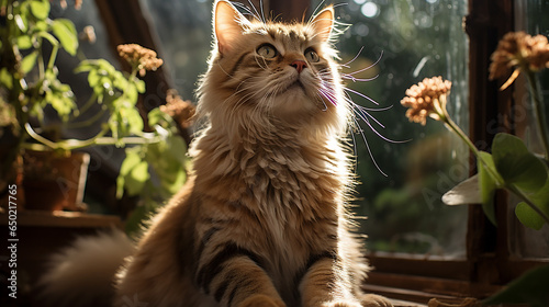 Beautiful cat picture, cute feline animal background image