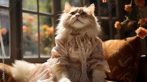 Beautiful cat picture, cute feline animal background image