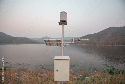 remote water monitor station on dam