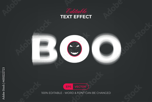 Boo Text Effect Blurry Style. Editable Text Effect.