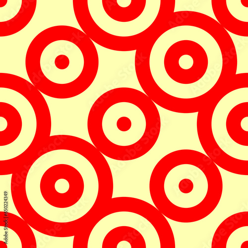 Circles pattern. Hoops seamless ornament. Dot motif. Circular figures backdrop. Rounds background. Rings wallpaper. Digital paper, textile print, web design, abstract image. Vector illustration.