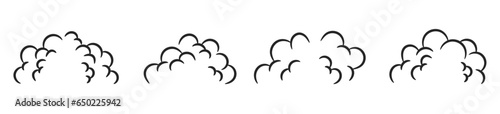 explode comic effect explosion cartoonn cloud smoke element doodle hand drawing photo