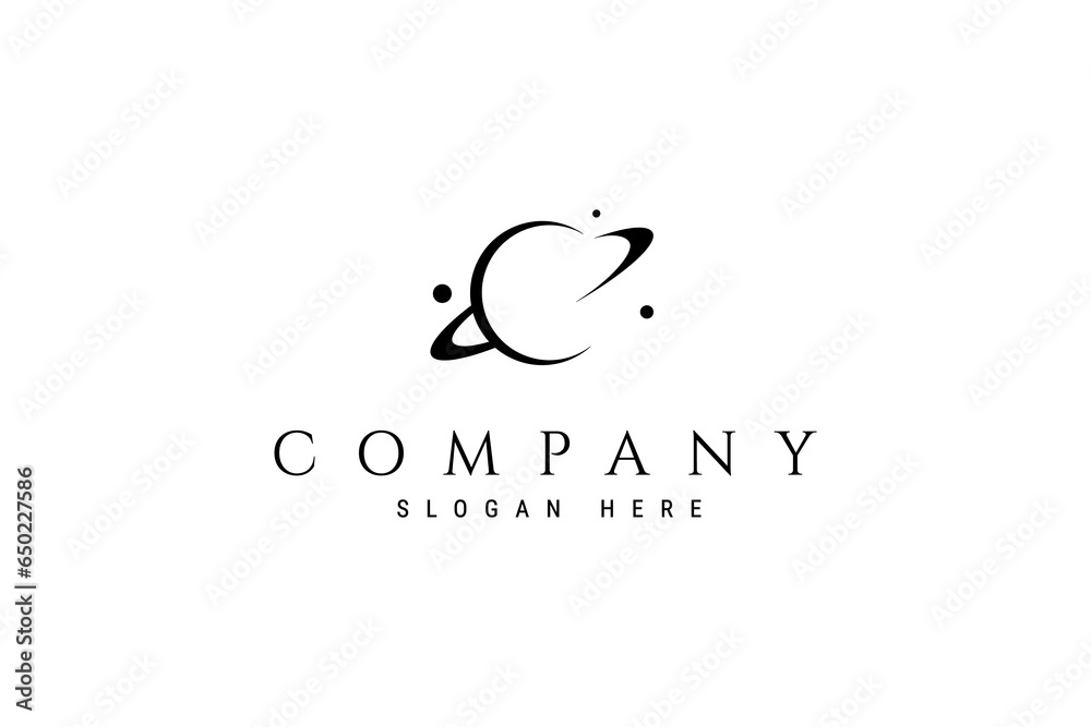 Fototapeta premium Saturn planet abstract logo design illustration