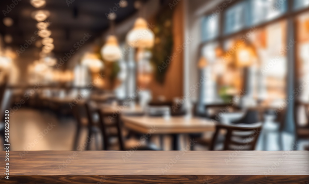 Empty restaurant table, versatile product mockup Empty restaurant table, versatile product mockup