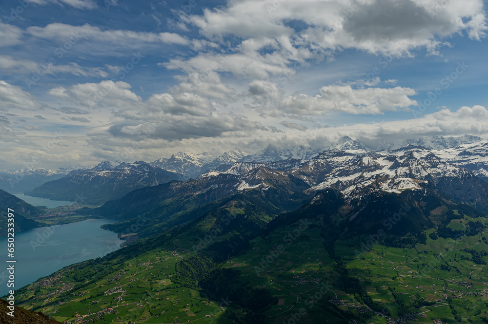 Alpine mountains and lakes of Switzerland.