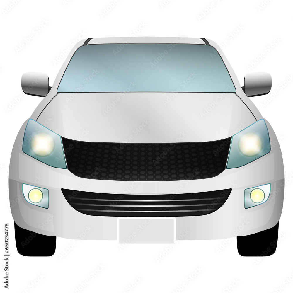 Car white isolated on the background. Ready to apply to your design. PNG illustration.