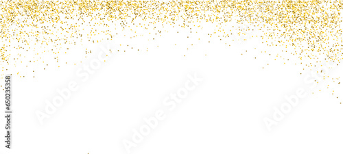 Golden glitter background. Falling glitter confetti. Luxury sparkling confetti. Celebration falling gold glitter. The dust golden sparks.