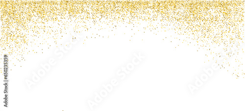 Golden glitter background. Falling glitter confetti. Luxury sparkling confetti. Celebration falling gold glitter. The dust golden sparks. photo