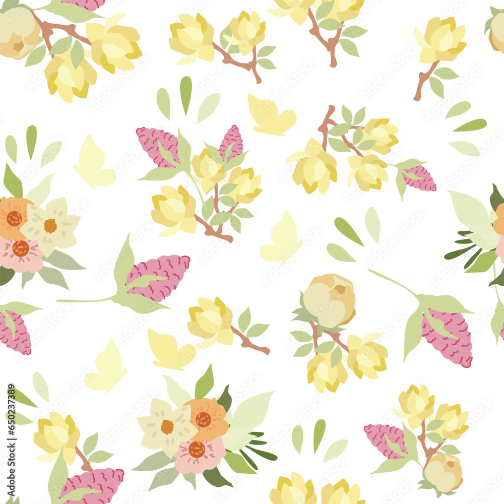 flowers seamless pattern flowers seamless pattern