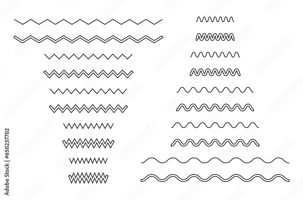 Set of wavy horizontal lines. Vector border design element Stock Vector ...