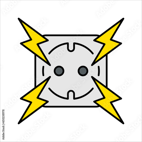Electricity socket power plug vector illustration on white background