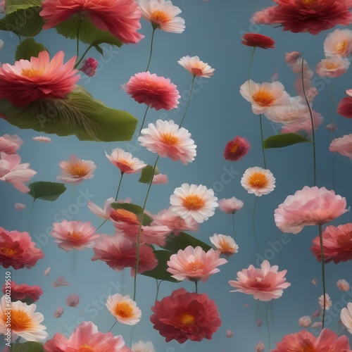 A garden of floating, levitating flowers that create a surreal, mid-air paradise1