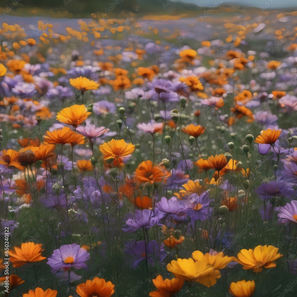A meadow of flowers that change their colors to match the emotions of people nearby1