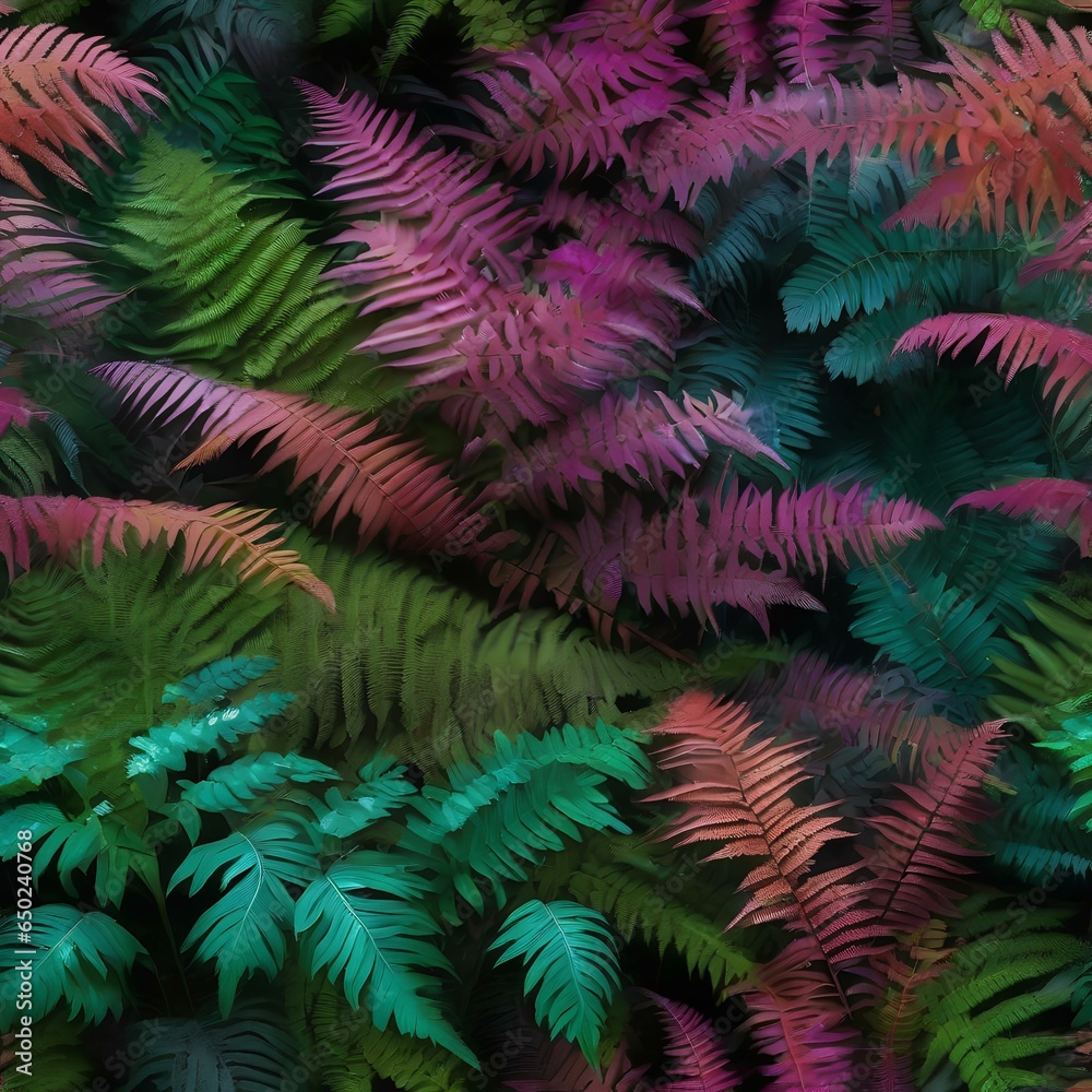 A forest of enormous, iridescent ferns that change colors with the seasons, creating a living kaleidoscope4