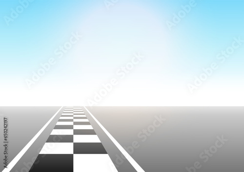 Asphalt racing track. Racing track with Start or Finish line. Go-kart track. Race track road. Vector Illustration.	
