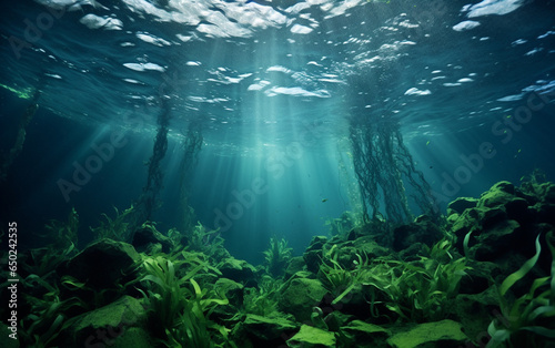 underwater scene with sun rays  ai generated  ai  generated ai