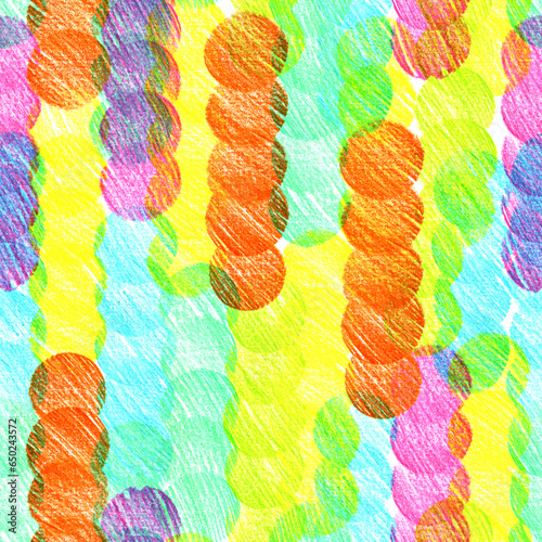 Pencil drawing. Seamless pattern with circles.