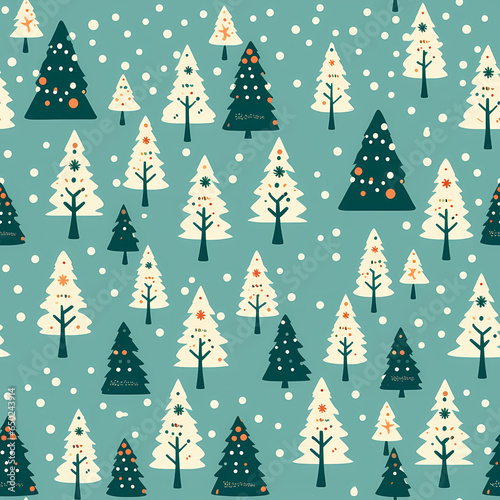 Christmas is here! Varied Pattern of Tree. Generative AI illustration. © MDQDigital