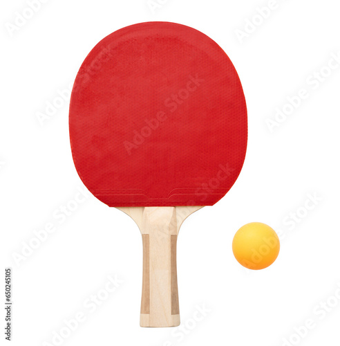 Obraz na płótnie Ping pong bat with orange ball.
