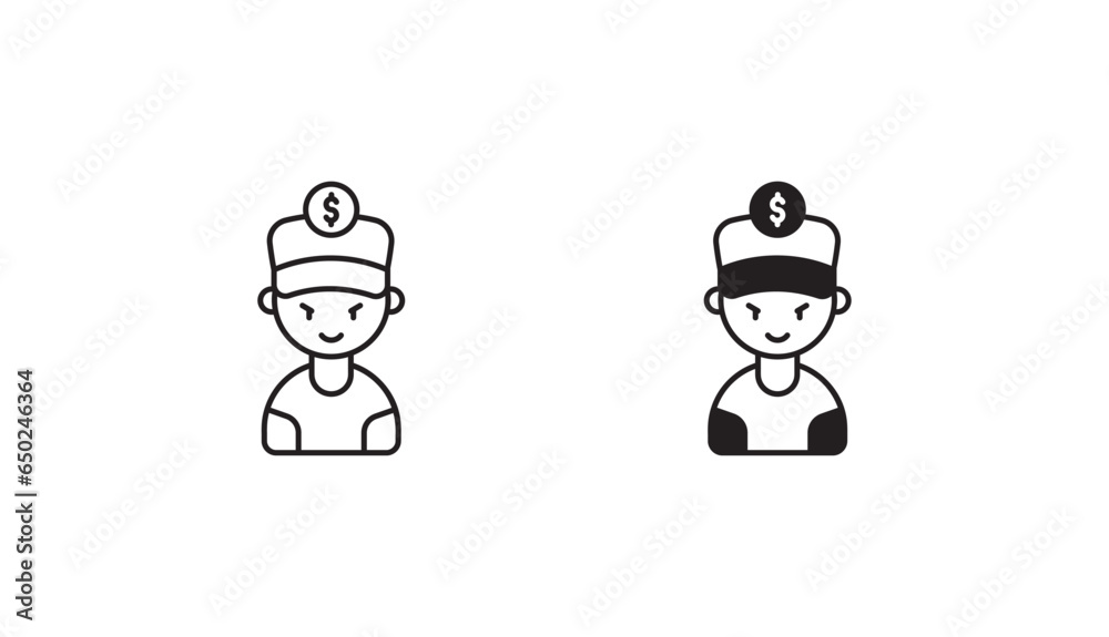 Cashier icon design with white background stock illustration Cashier icon design with white background stock illustration