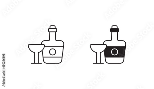 Alcoholic Drinks icon design with white background stock illustration