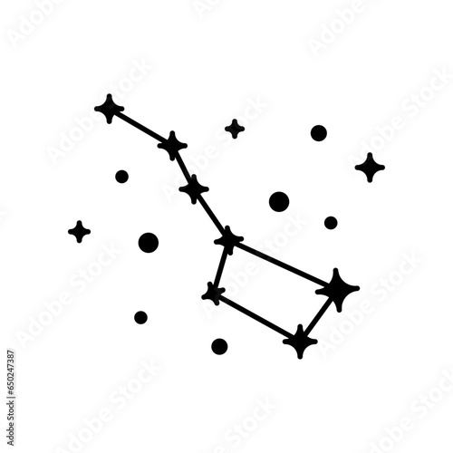 Constellation Ursa Major Big Dipper Great Bear solid icon. concept of astronomy can be used for web and mobile simple sign logo. Vector illustration design