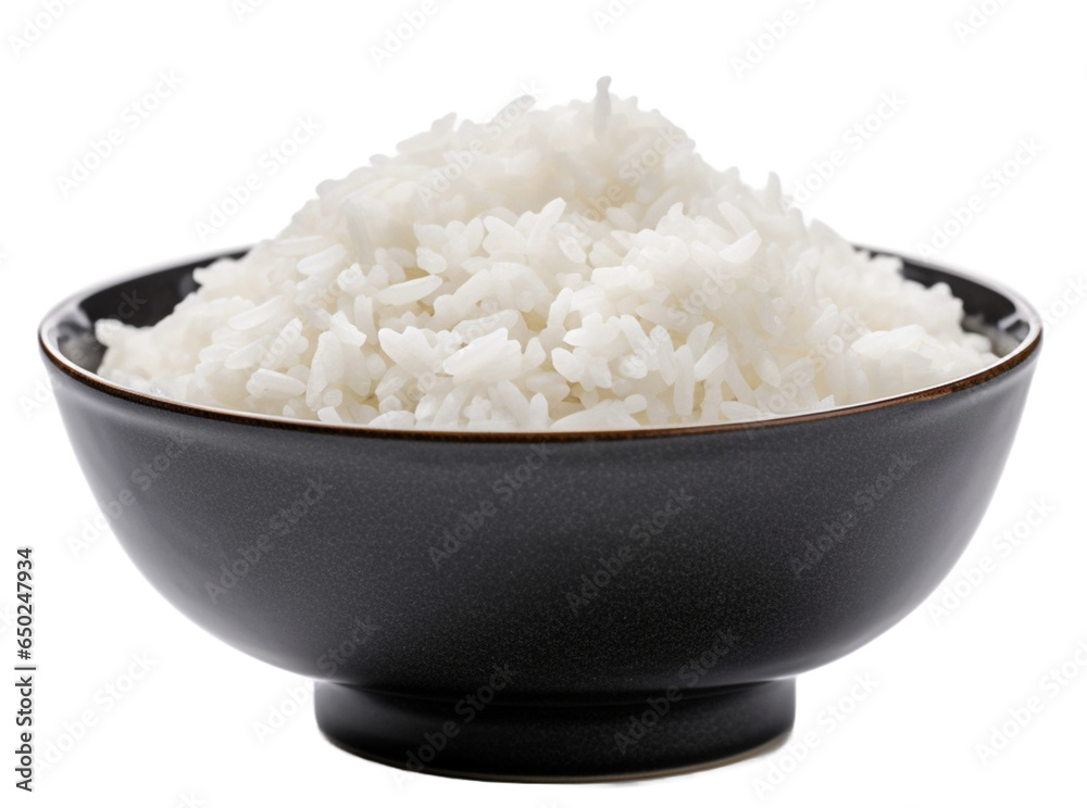 Bowl of steamed rice isolated on transparent background,close up. Bowl of steamed rice isolated on transparent background,close up.