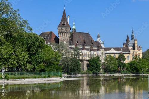 view at Vajdahunyad castle on Budapest in Hungary